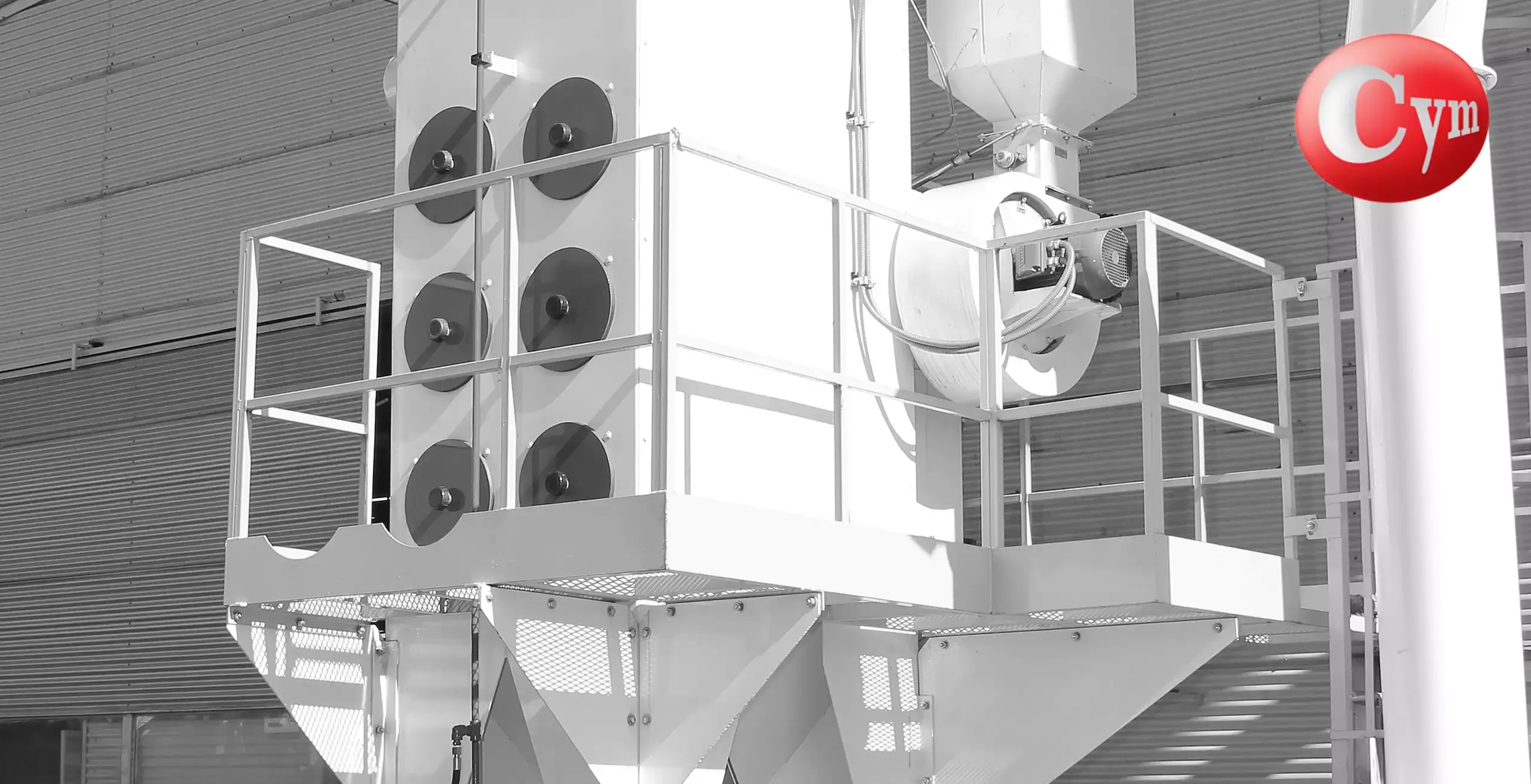 CYM CART6H with fire suppression on SAT12-1TR shot peening machine for clutch discs — Valeo Automotive — CYM Materiales