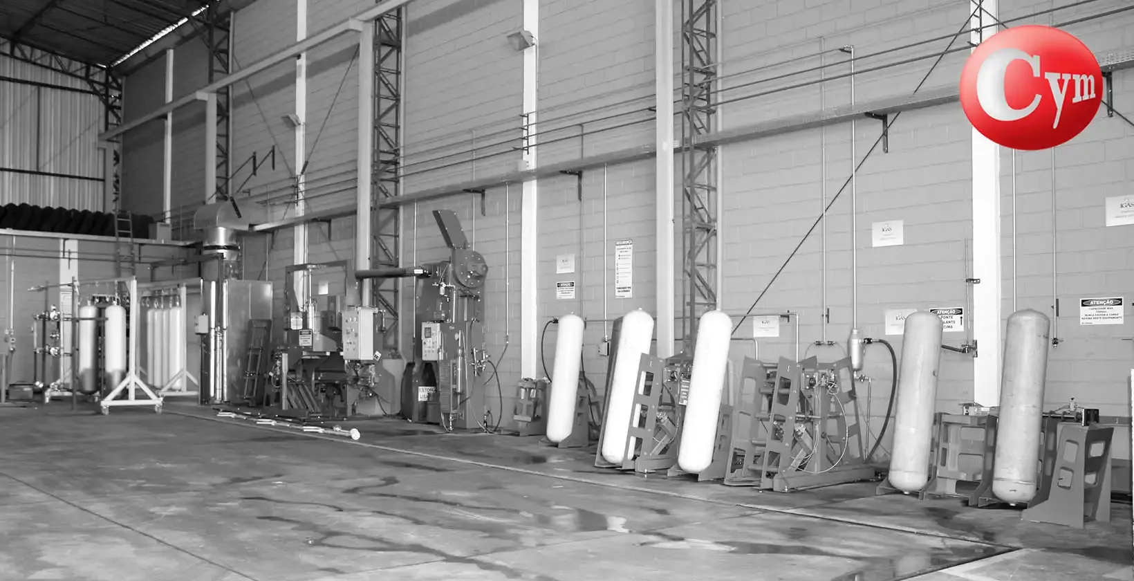 Centro revisión periódica cilindros GNC GNV CNG CYM Materiales IGAS do Brasil, línea completa recalificación
