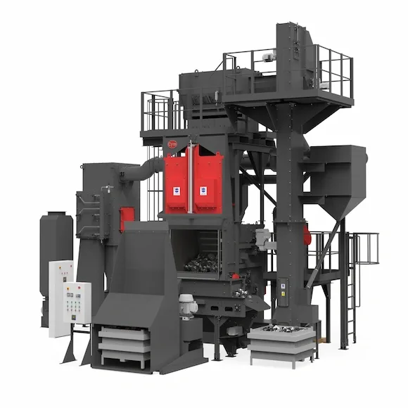 Tumble belt shot blast machine