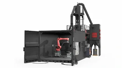 Shot peening localizado con robot o manipuladores