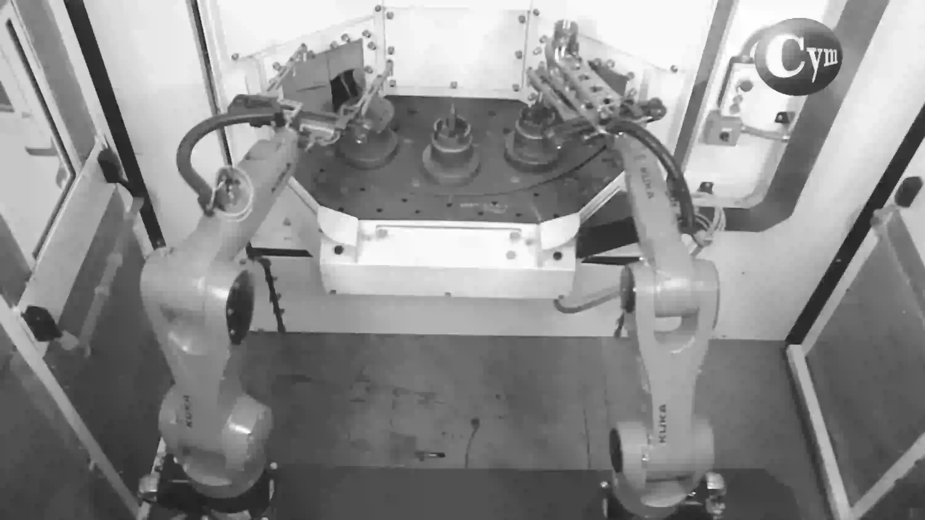 Clutch diaphragm shot peening — robotic blast machine