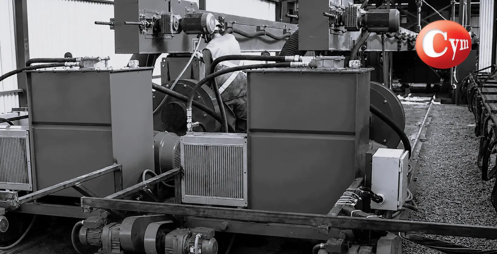 CYM Materiales internal tube turbine blast hydraulic power unit lance carriage axial travel turbine rotation rails