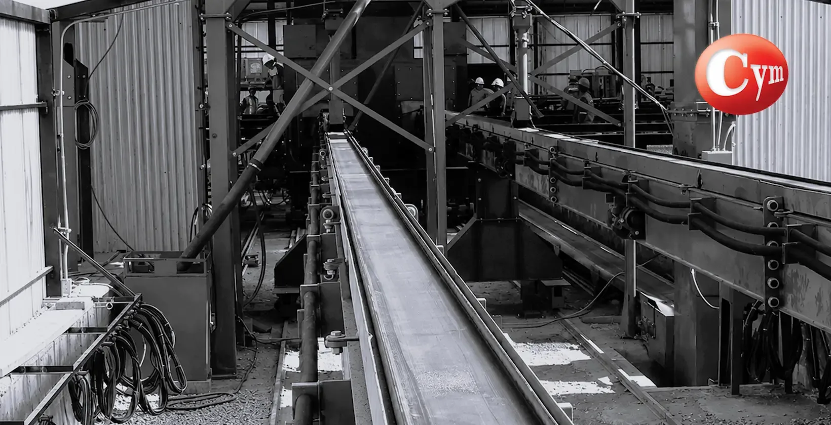 CYM Materiales internal tube turbine blasting roller conveyor rotation 2 simultaneous tubes pipeline aqueduct production