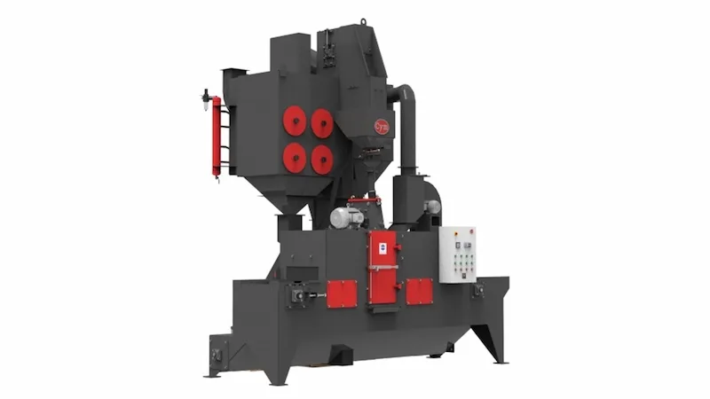 Continuous belt shot blast machine, rubber or mesh
