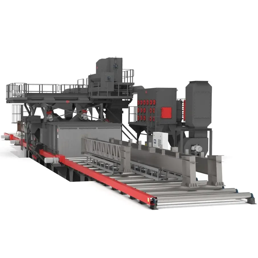 Structural Steel Blast Machine — Roller Conveyor