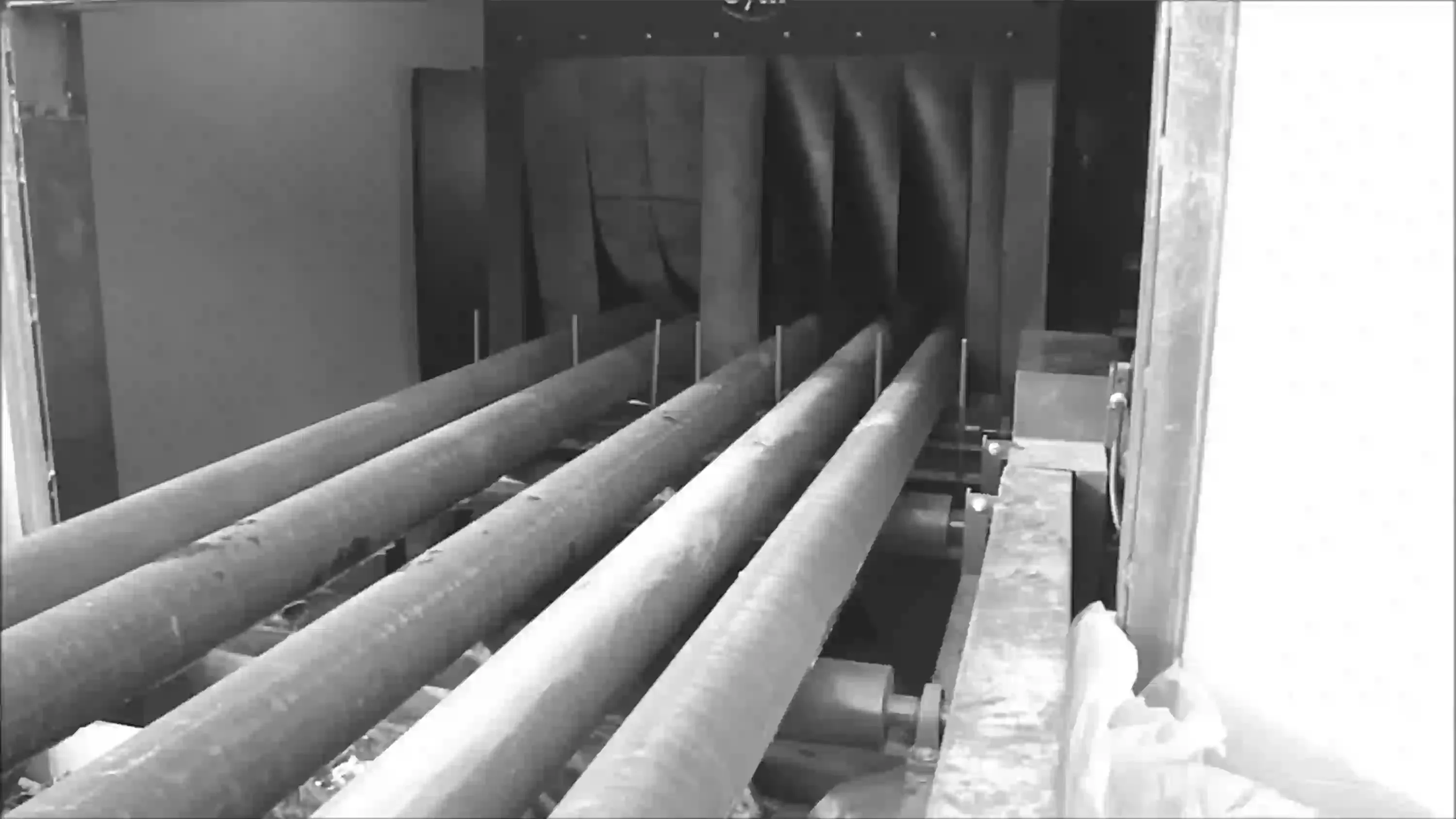 Shot blast 4 turbines 90° — Raw material pre-blasting