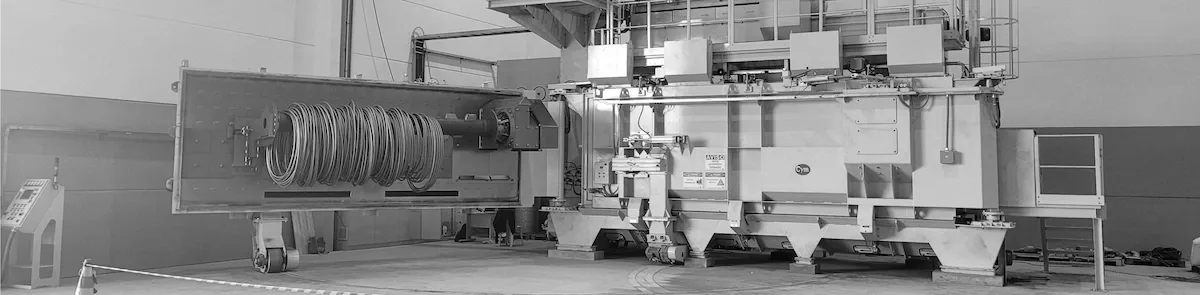 Blast wheel machine
for wire coils