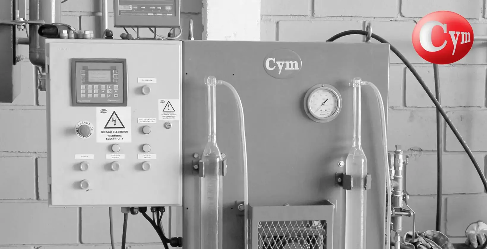 Panel PLC bureta prueba hidráulica cilindros GNC GNV CNG CYM Materiales Intraco CNG Bangladesh 350 kg/cm²
