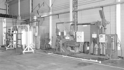 Planta llave en mano CYM Materiales para recalificacion periodica de cilindros GNC CNG con granalladora integrada