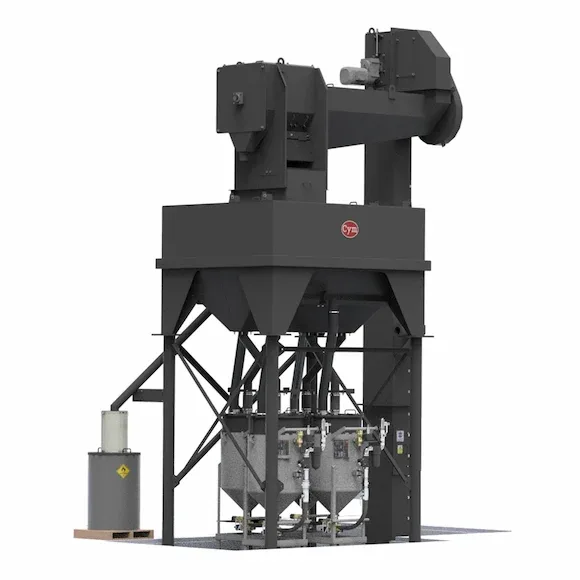 Stationary abrasive air wash separator