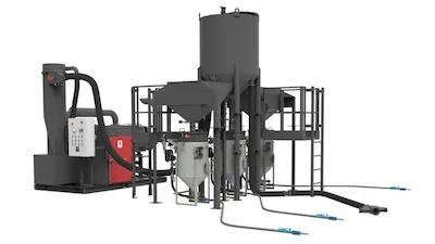 High-capacity abrasive recovery unit