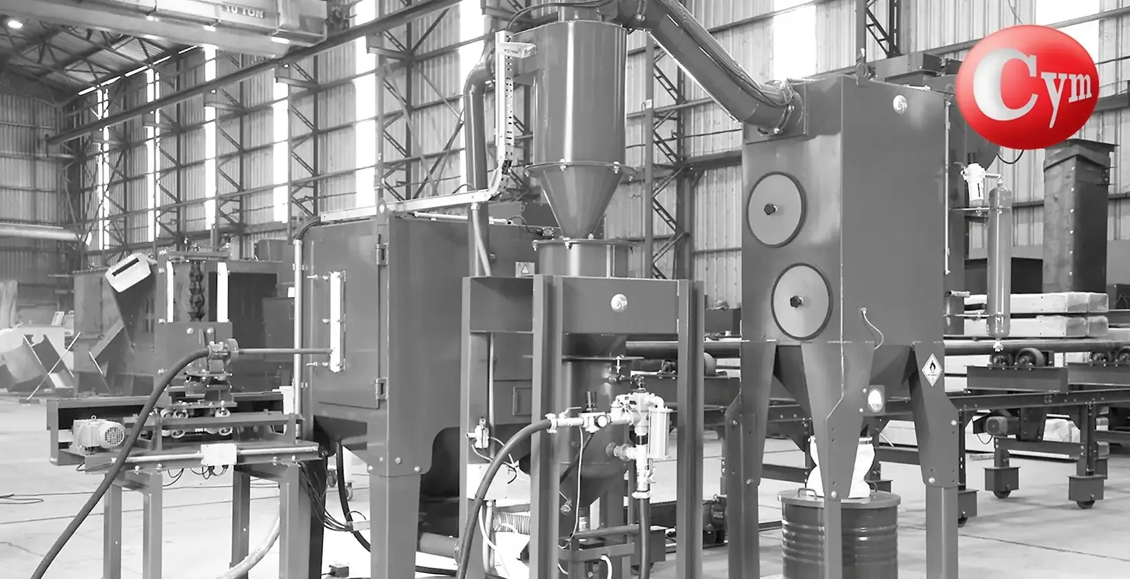 Equipo CYM shot peening roscas tubos de perforación — sistema completo — prueba FAT — PyP SRL — CYM Materiales Argentina